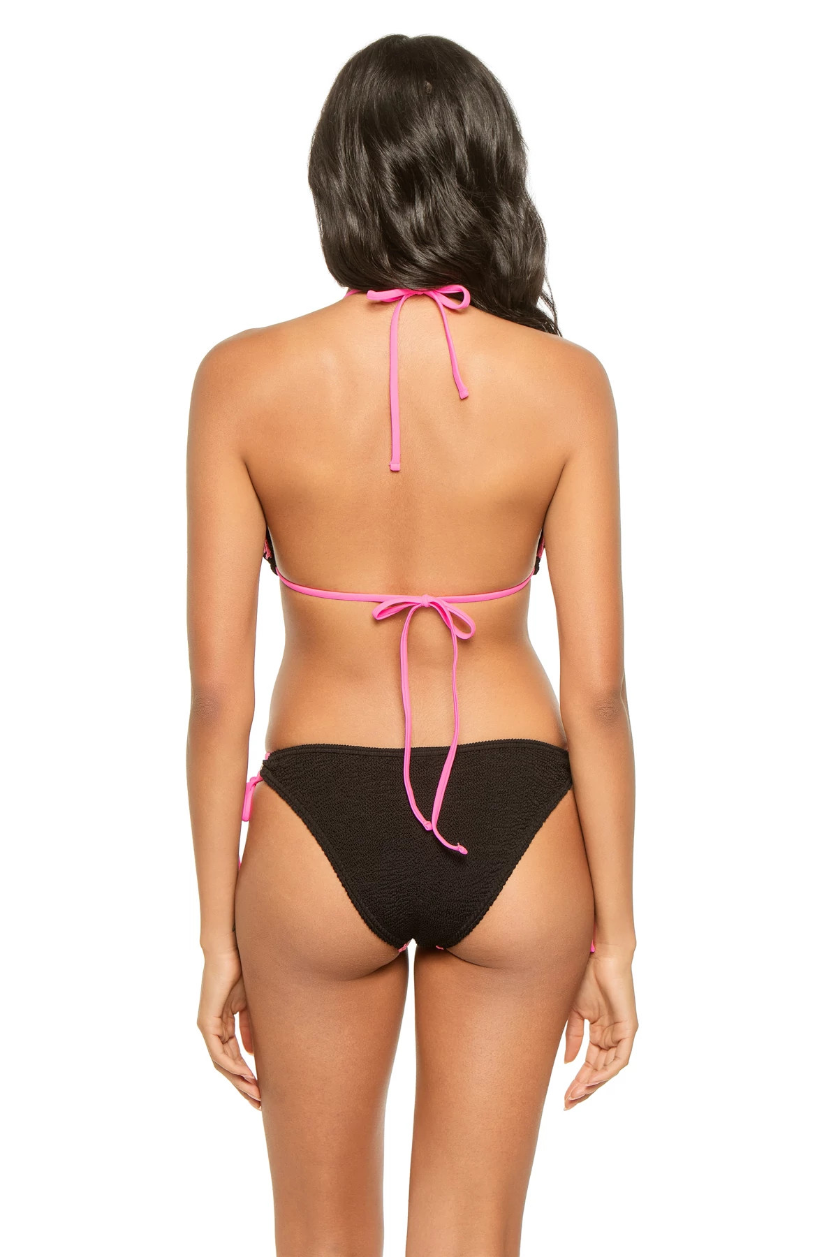 BLACK Jamaica Crinkle Triangle Bikini Top image number 2