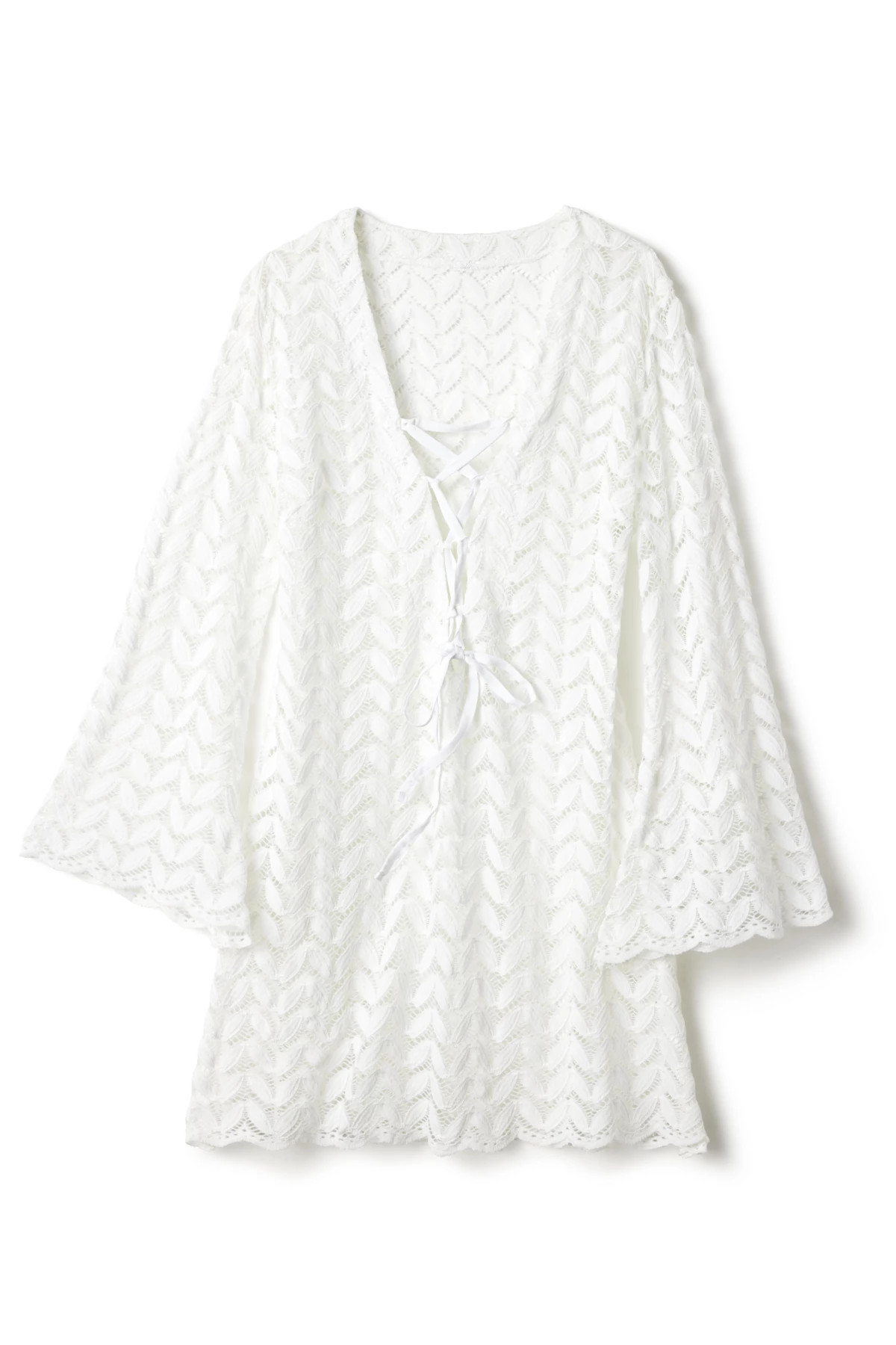 CLOUD Lace-Up Crochet Tunic image number 4
