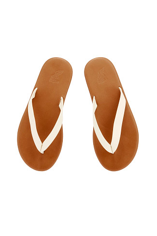 OFF WHITE/COTTO Saionara Leather Thong Sandals