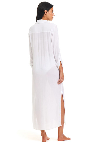 WHITE Long Shirt Dress