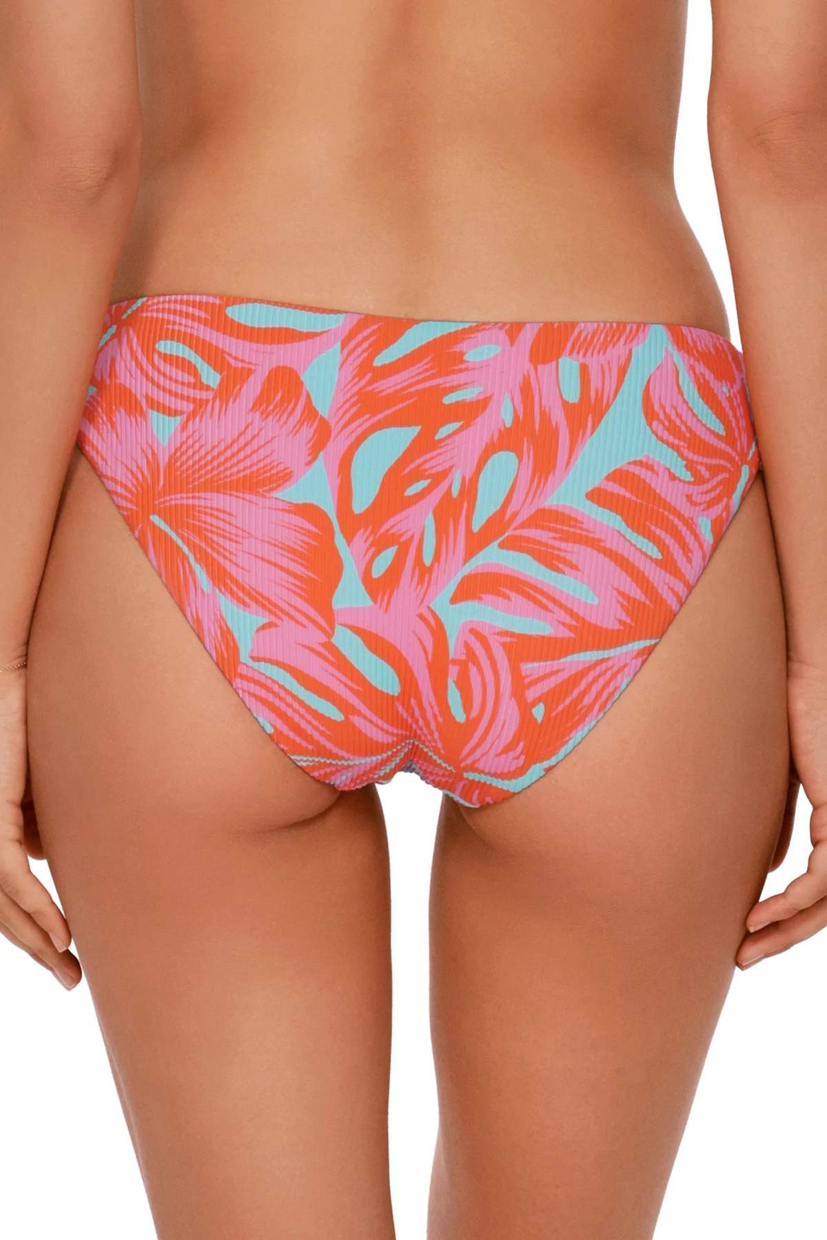 PALM DAZE RIB Chloe Hipster Bikini Bottom image number 2