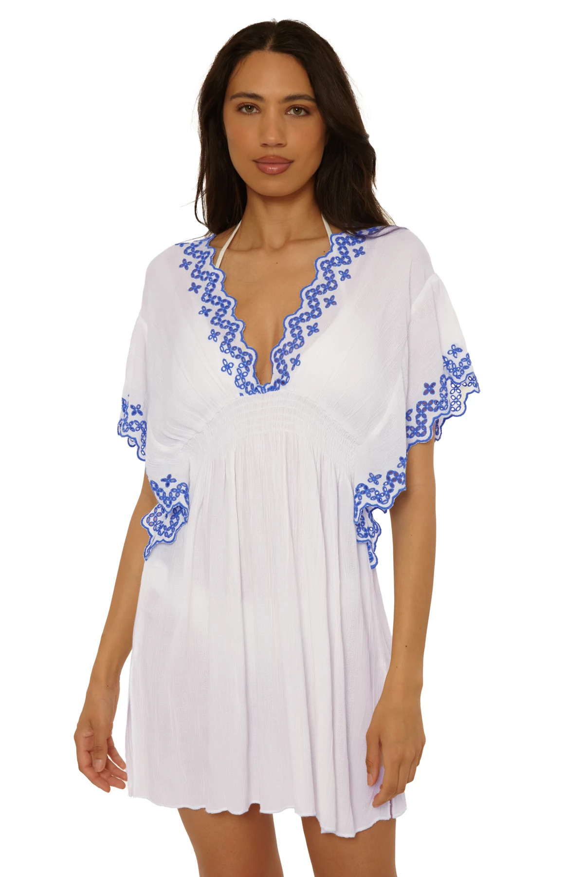 WHITE/LAPIS Barbados Crochet Tunic image number 1