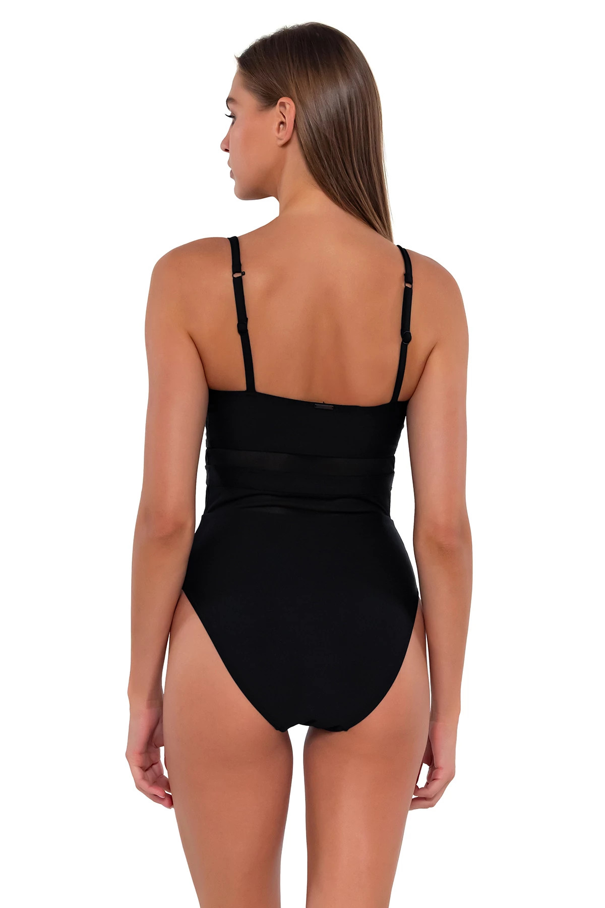 BLACK Alexia Mesh One Piece Swimsuit image number 2