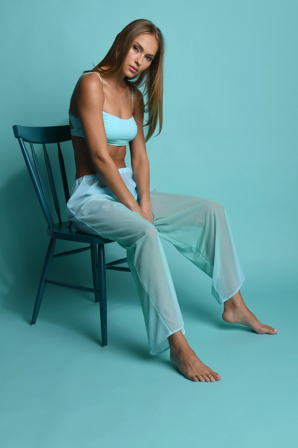 SEAFOAM Ombre Strappy Back Bikini Top image number 4