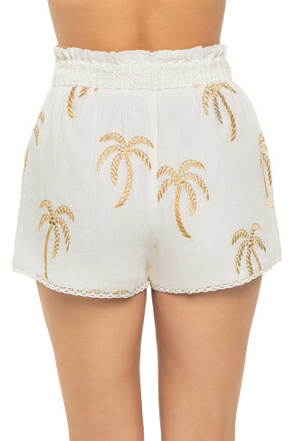 SOFT WHITE Golden Palms Shorts