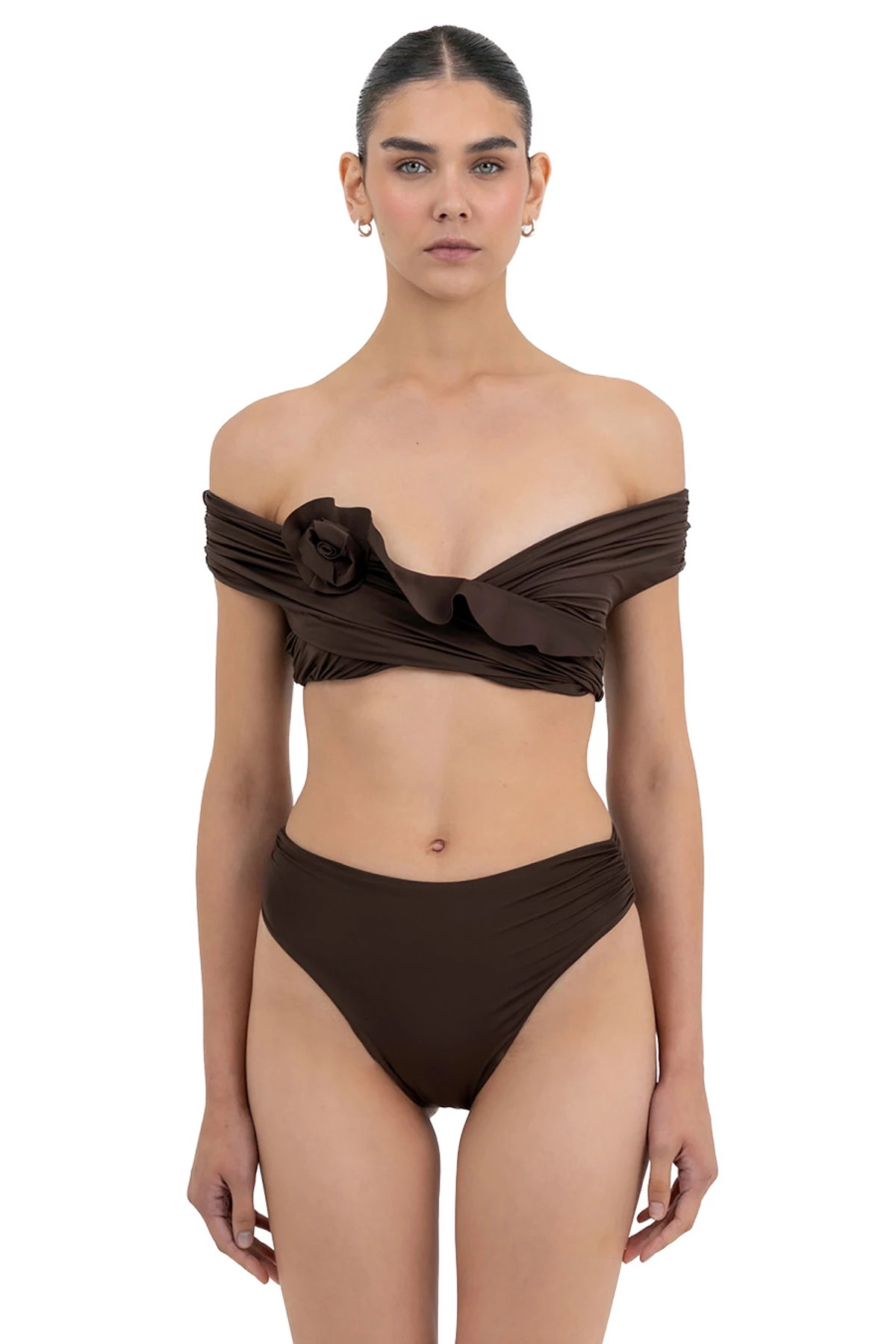 HABANO Rosy Rosette Off-Shoulder Bikini Set image number 1