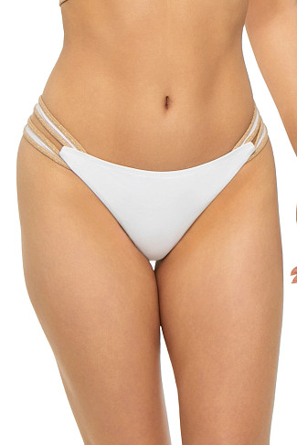 WHITE/GOLD Meggie Hipster Bikini Bottom