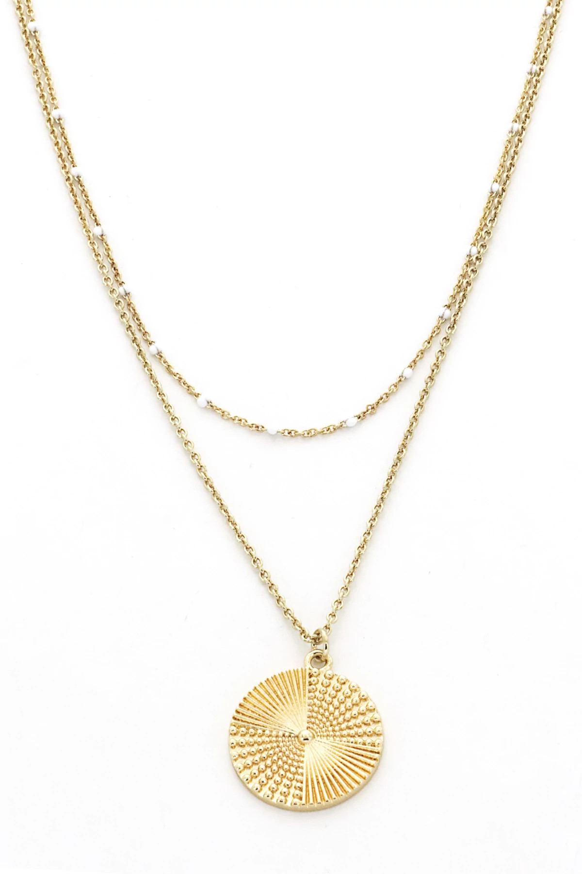 GOLD Dotted Coin Necklace image number 2