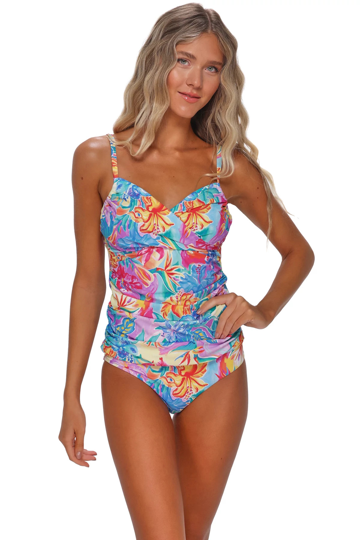 ALOHA VISTA Simone Convertible Strap Tankini Top image number 1