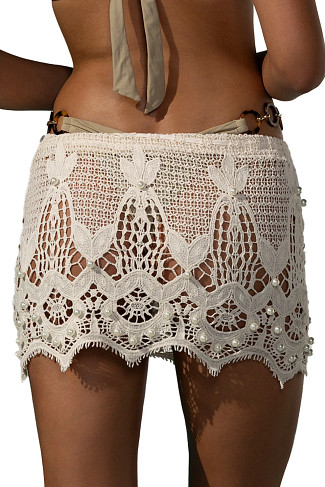IVORY Aspen Crochet Mini Skirt