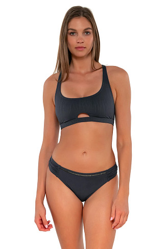 SLATE SEAGRASS TEXTURE Brandi Bralette Bikini Top
