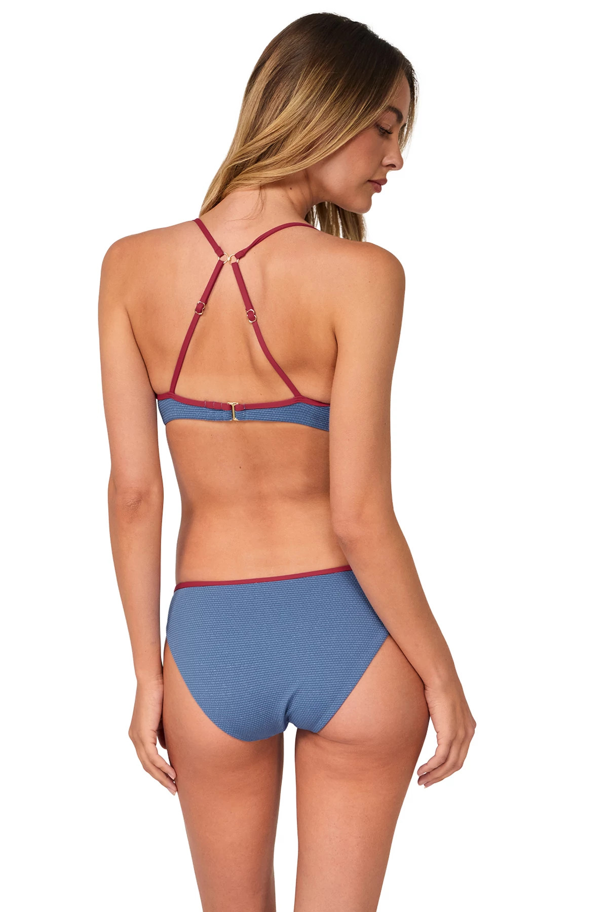 BANNER BLUE LUREX Maggie Underwire Bralette Bikini Top image number 3