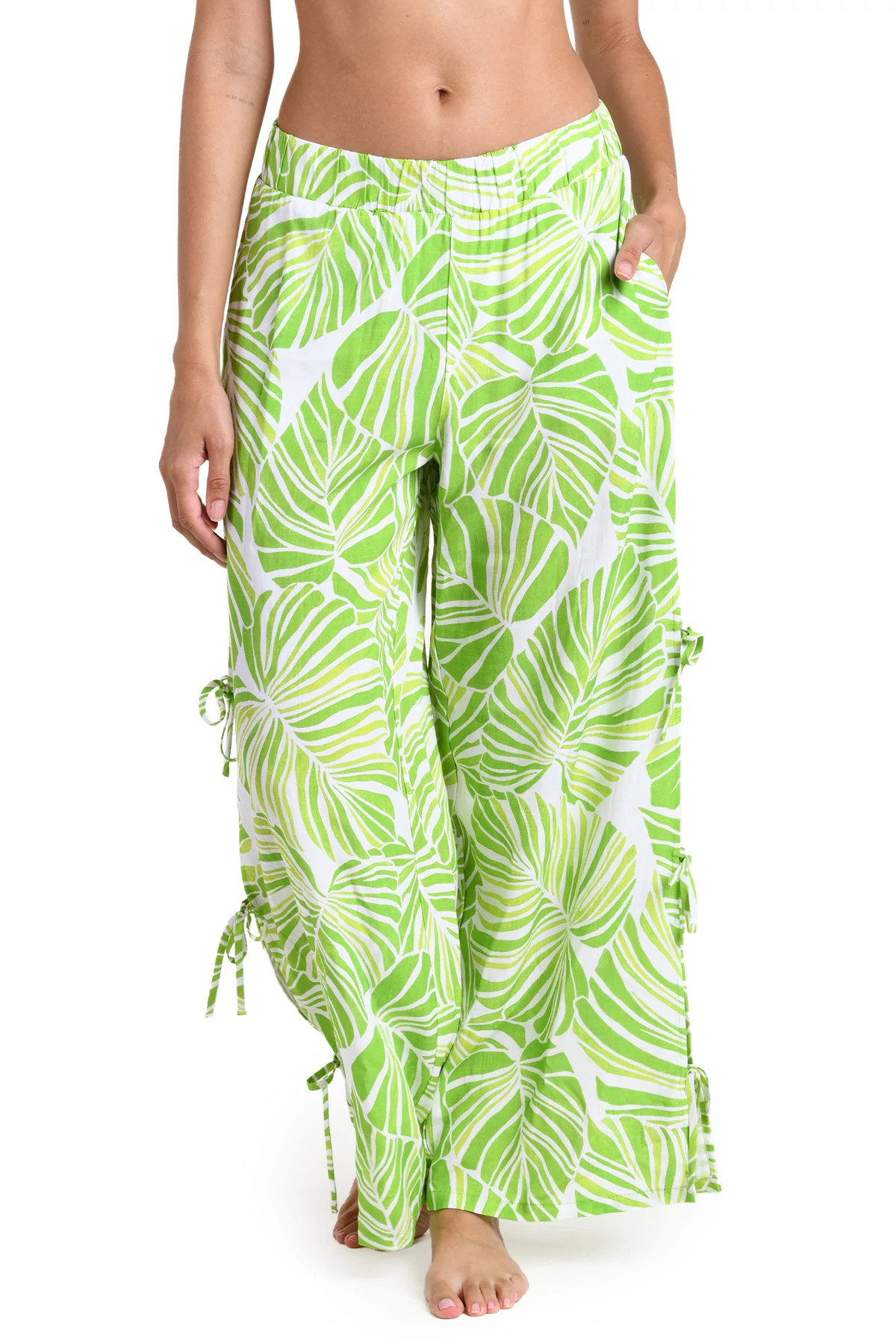 APPLE Serene Palm Wide Leg Beach Pants image number 4