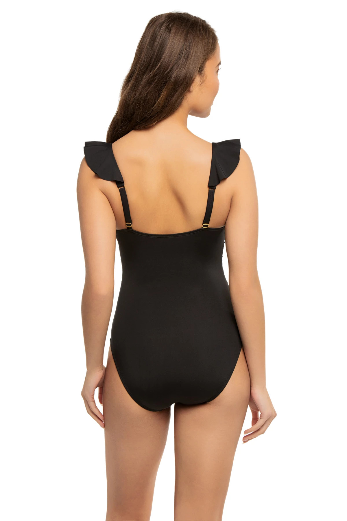 CAVIAR Ruffle One Piece Swimsuit image number 2