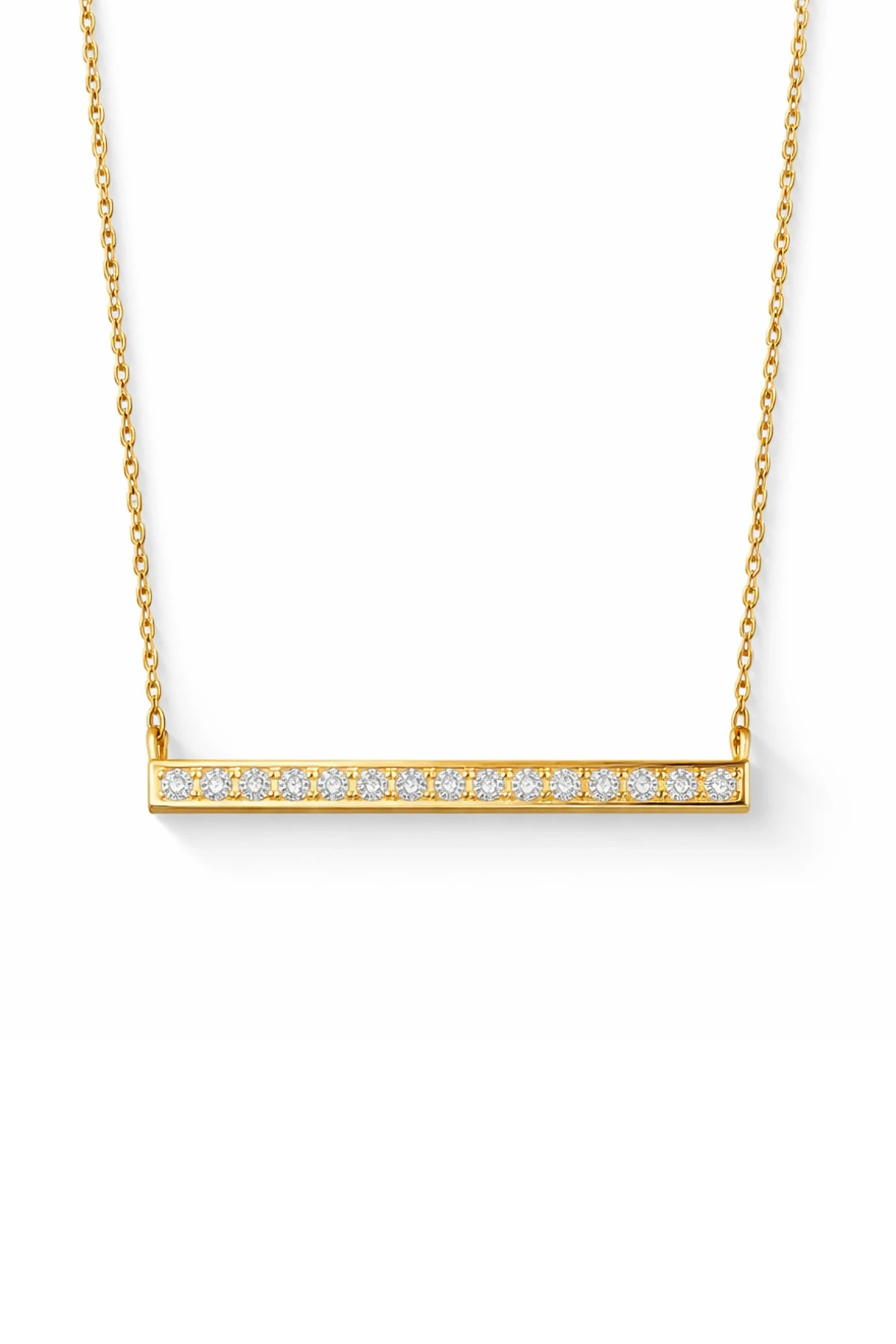GOLD Lorenza Cubic Zirconia Bar Necklace image number 1