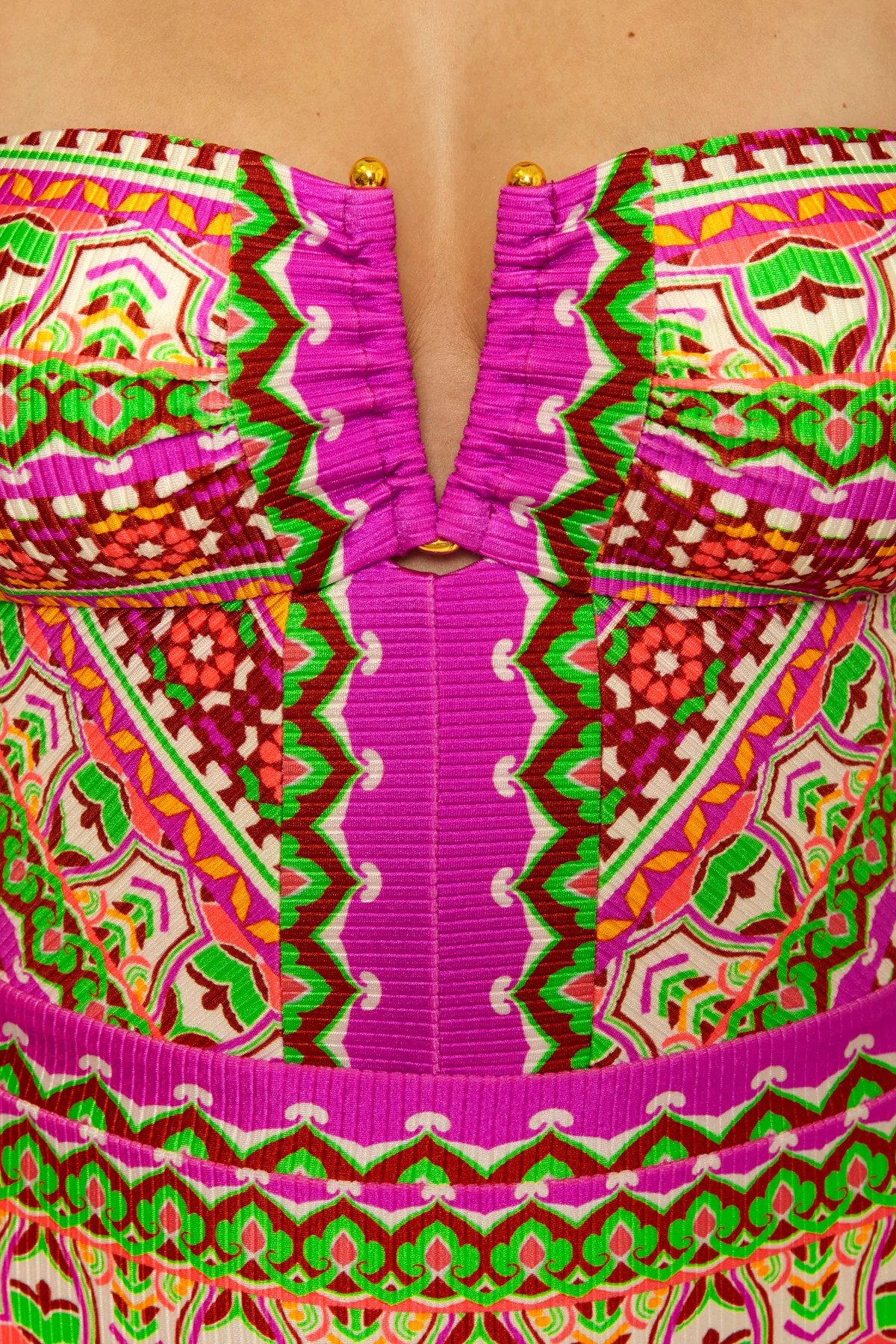 MULTI Brinley Bandeau One Piece Swimsuit image number 6