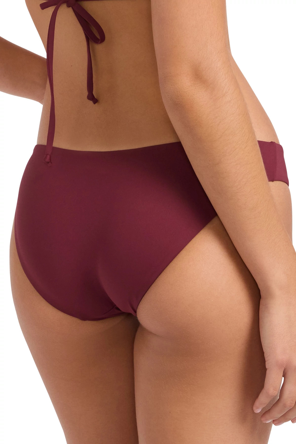 DARK BURGUNDY Low Rise Hipster Bikini Bottom image number 2