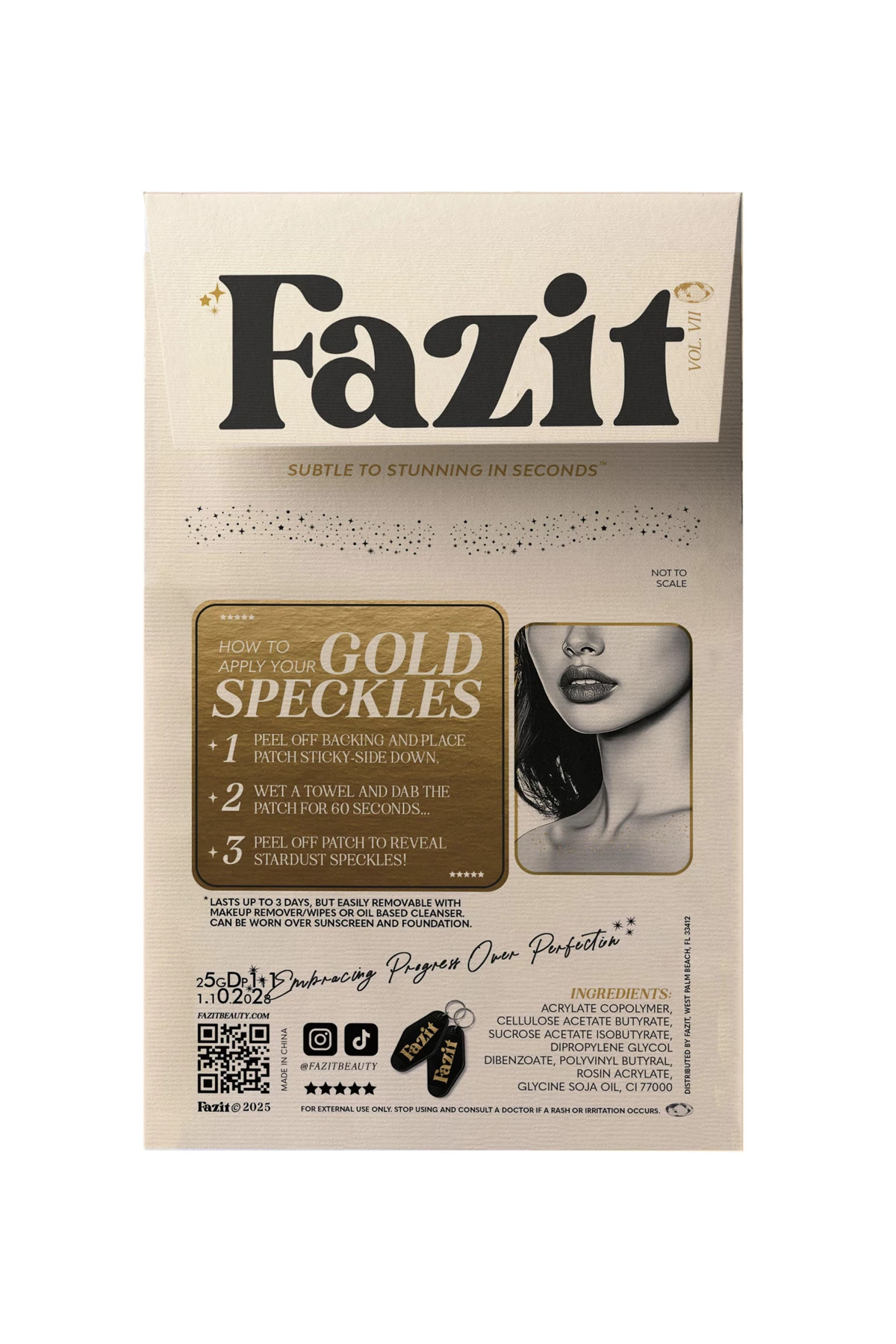 GOLD Gold Decolletage Glitter Makeup Patches image number 3