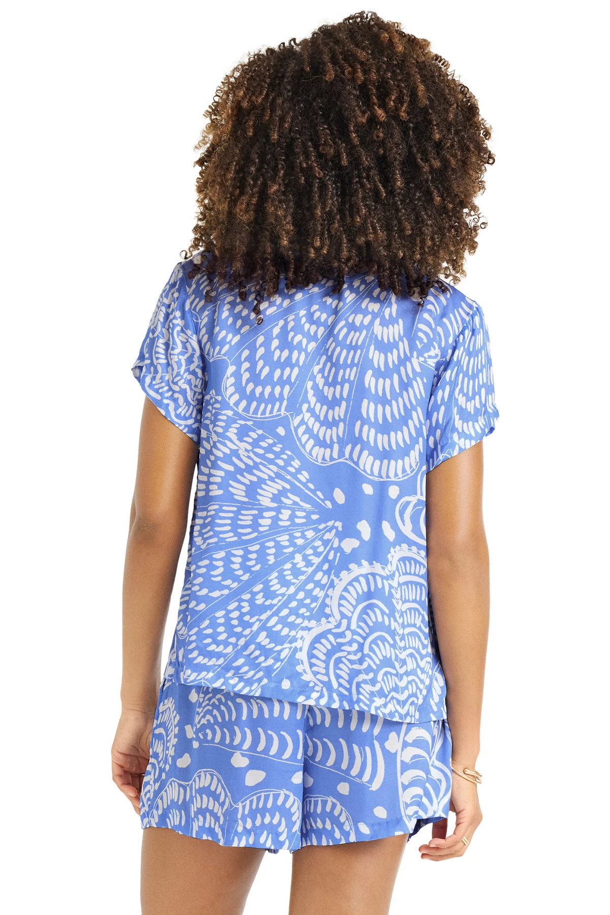 BLUE Kami Sea Fan Collared Shirt image number 2