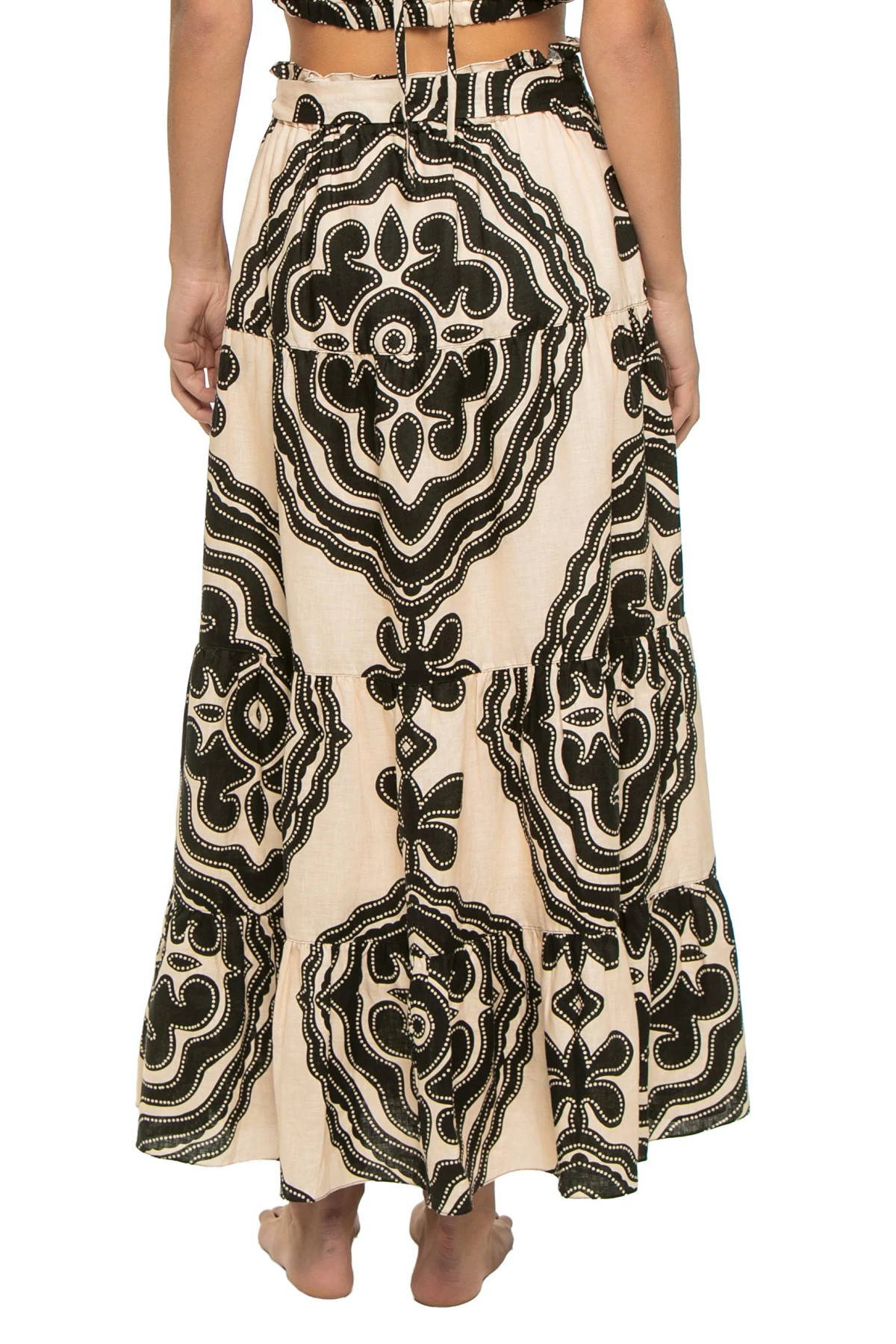 NIKU CREAM Sanaa Linen Maxi Skirt image number 2