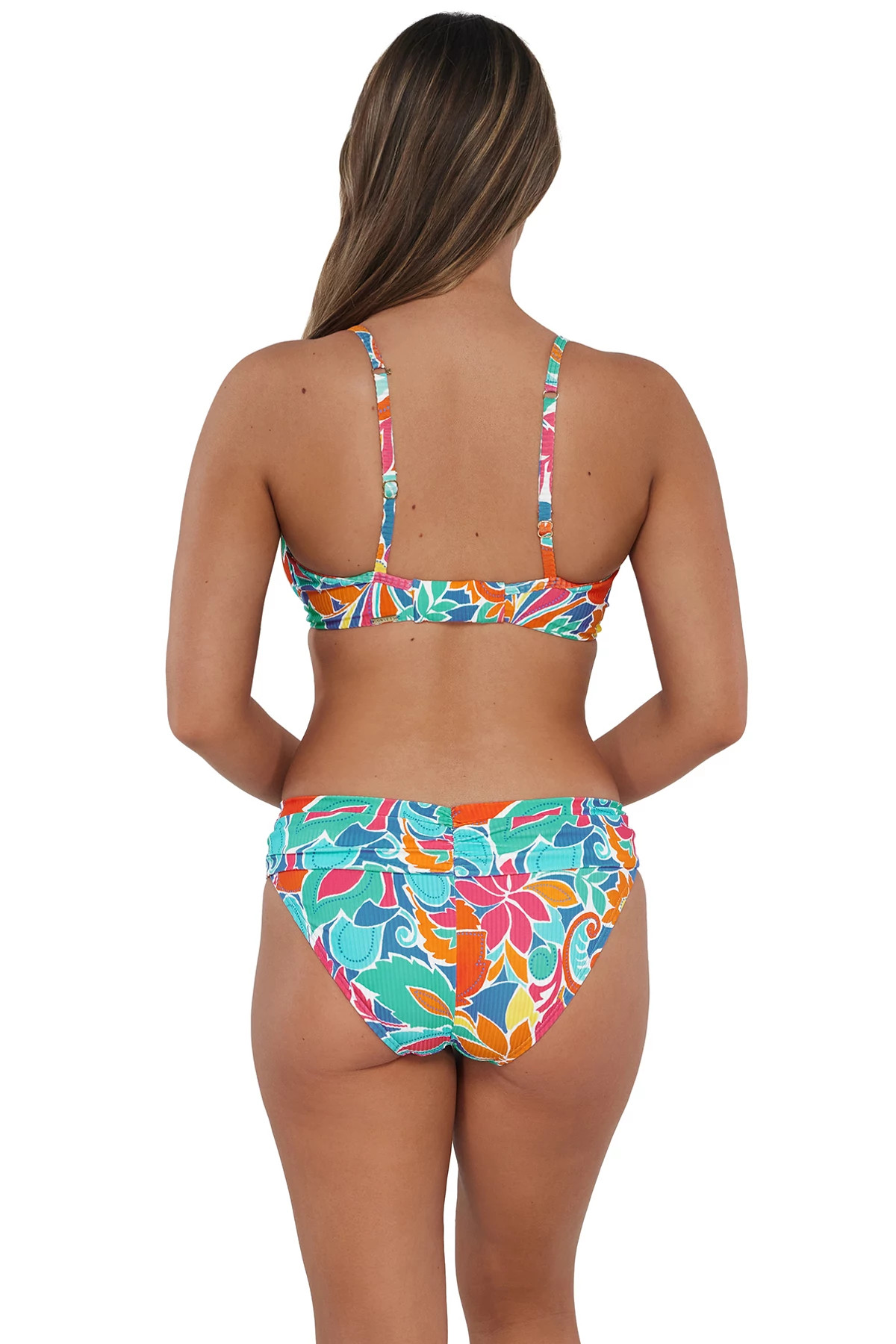 FESTIVE FLORAL SANDBAR RIB Crossroads Underwire Bikini Top (E-H Cup) image number 3
