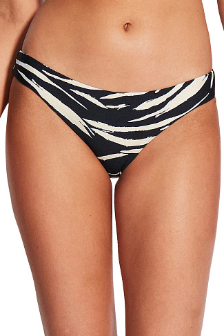 BLACK Zebra Hipster Bikini Bottom