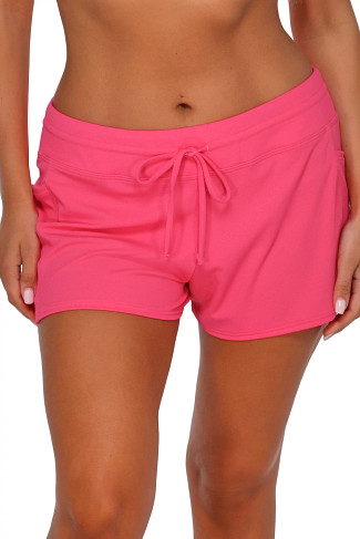 POSY PINK CREPE Laguna Pocket Drawstring Swim Short