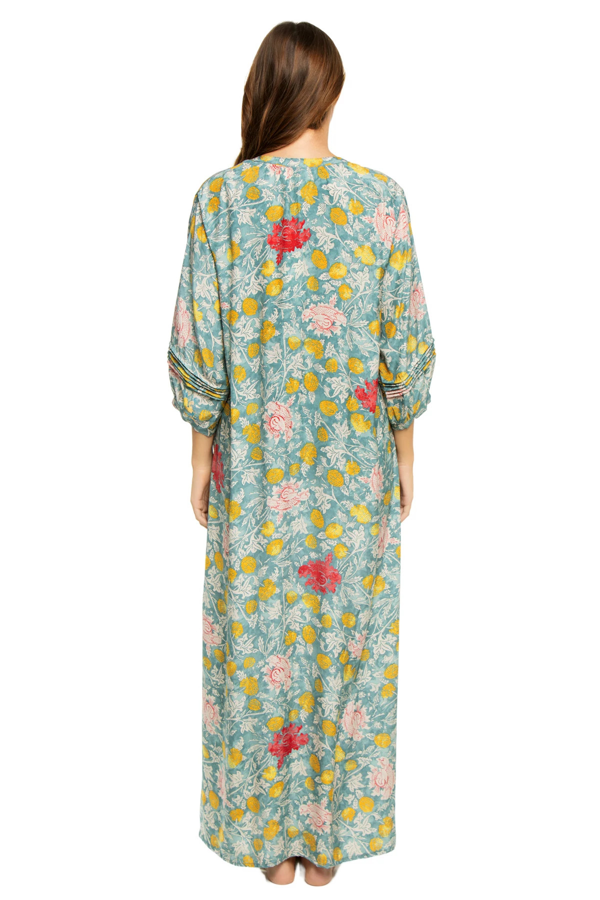 LEHUA PRINT SEA Sammie Silk Maxi Dress image number 2