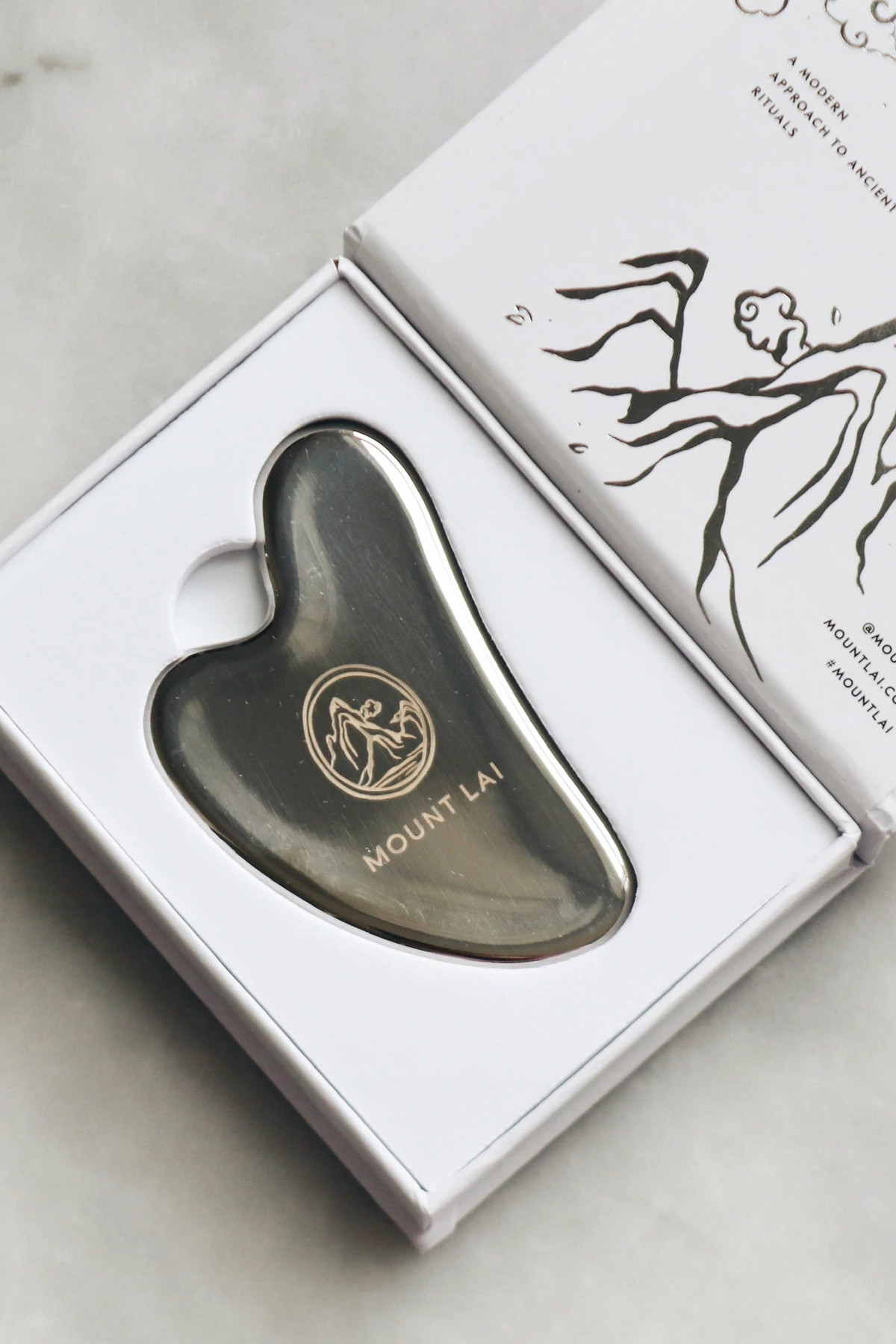 SILVER Stainless Steel Gua Sha Facial Lifting Tool image number 3