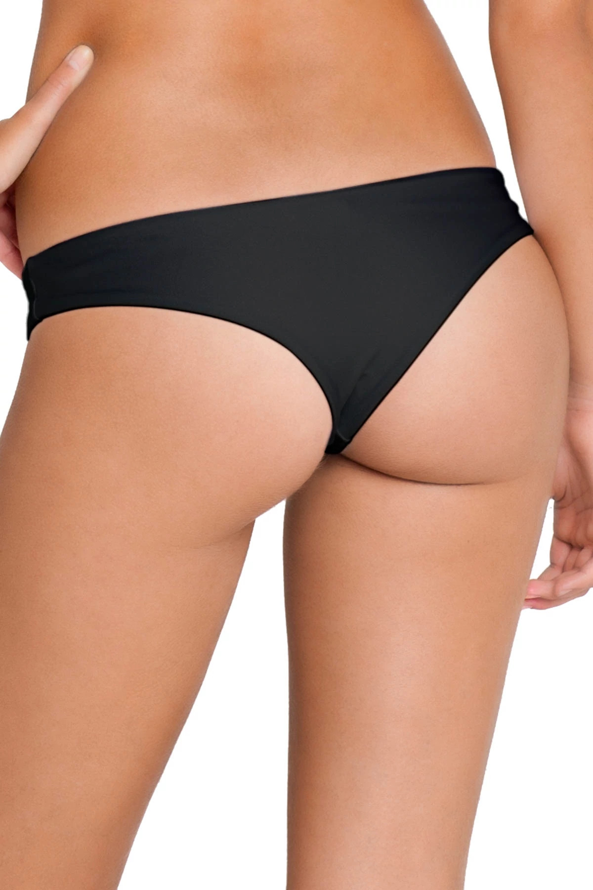 BLACK Thong Brazilian Bikini Bottom image number 2