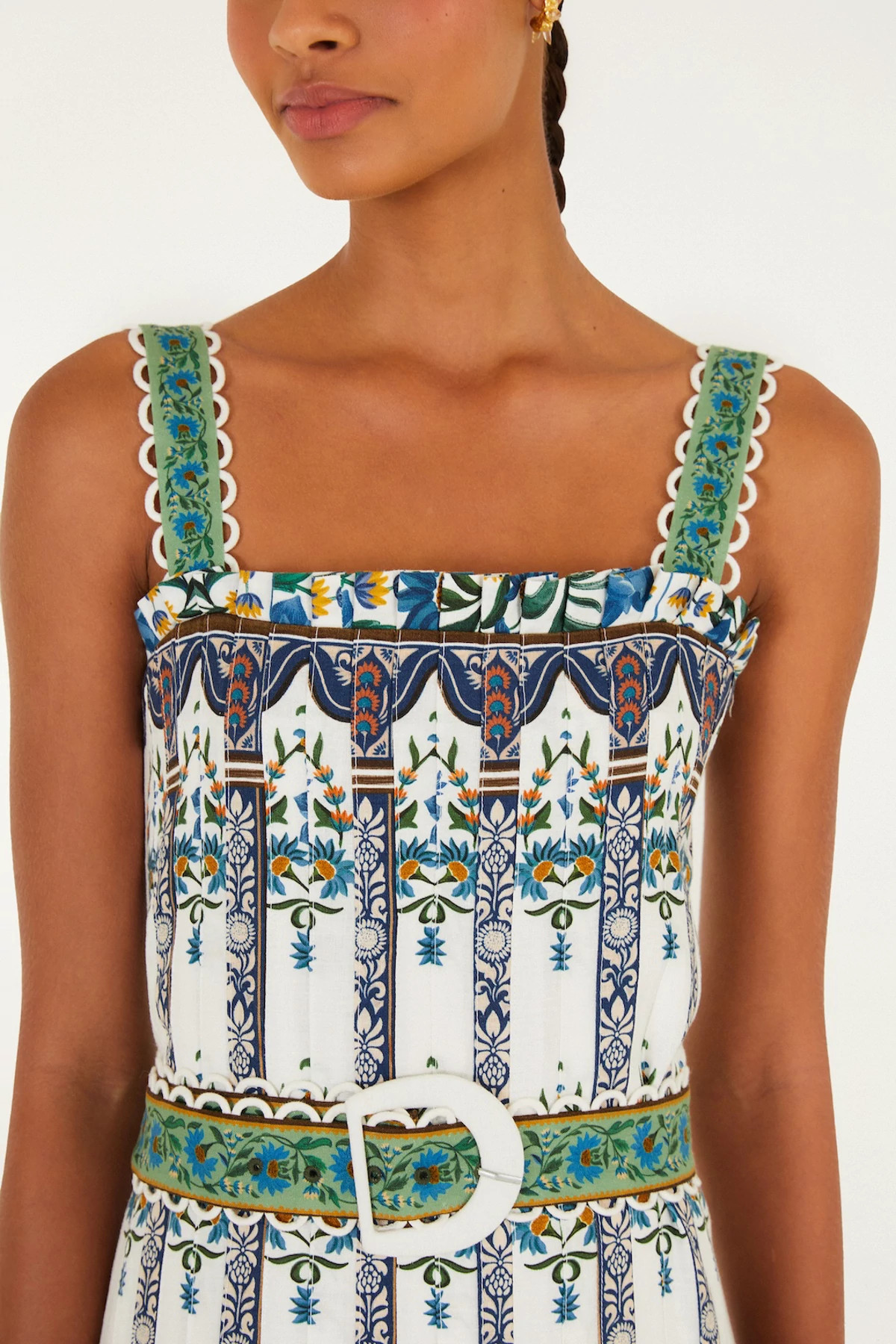 MANOELA OFF-WHITE Manoela Tropical Tile Print Maxi Dress image number 5