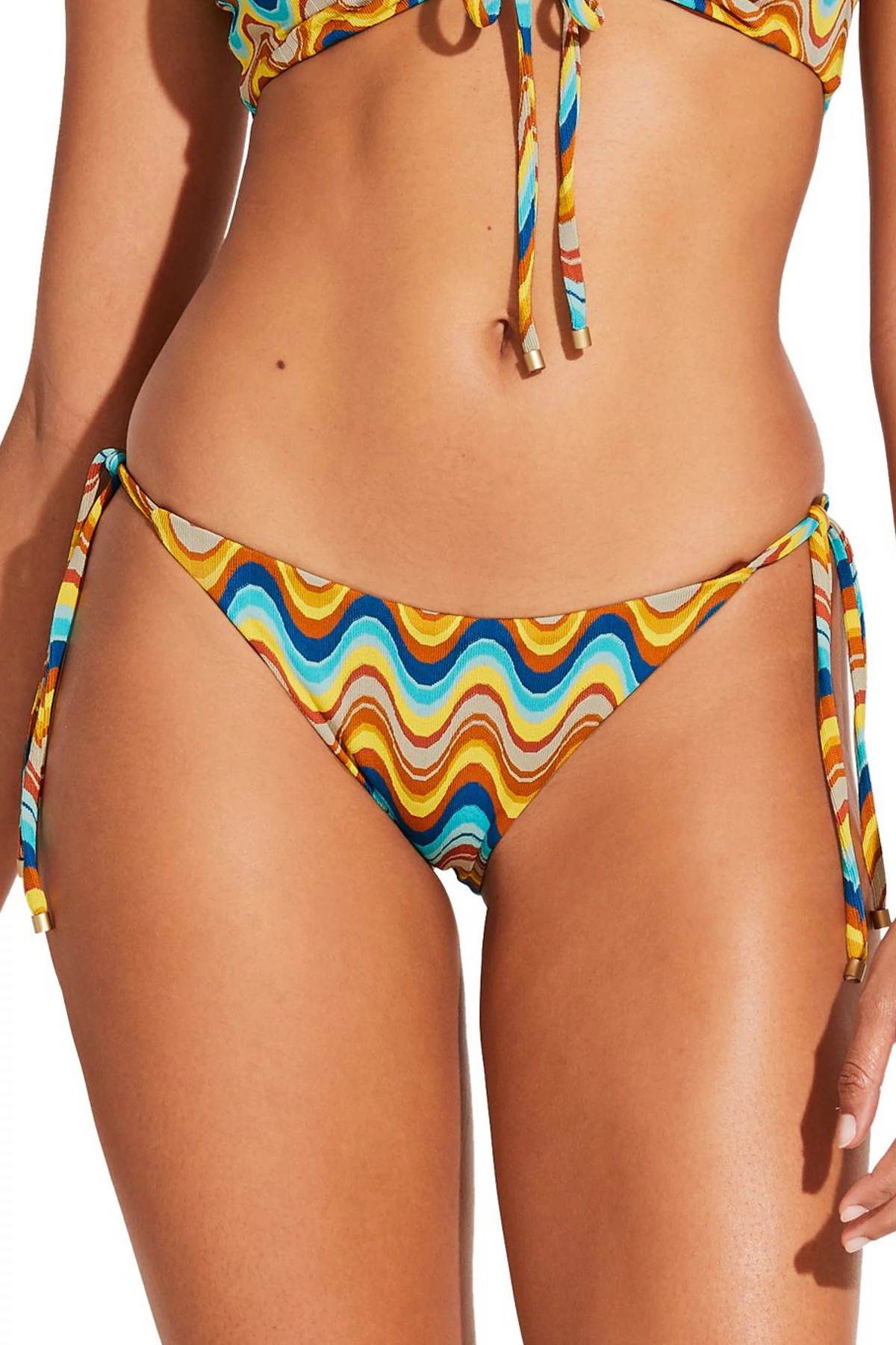 RETRO WAVE Elle Tie Side Brazilian Bikini Bottom image number 1