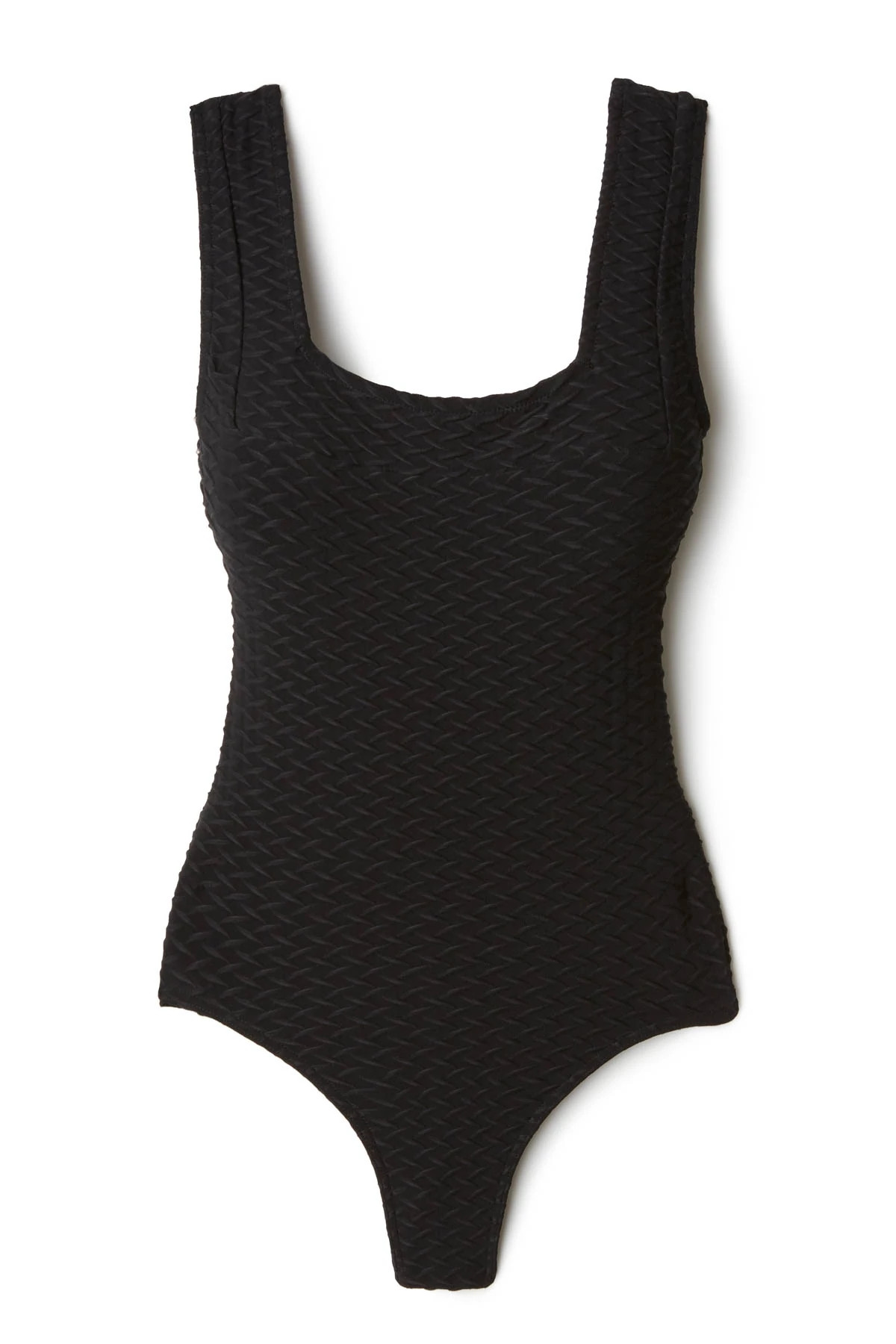 BLACK Square Neck One Piece Swimsuit image number 3