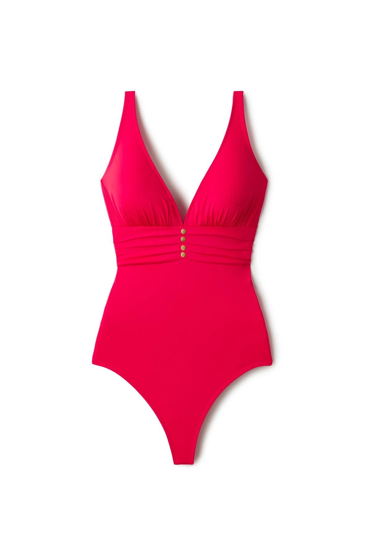 SUNSET Ruched Plunge One Piece Swimsuit image number 3