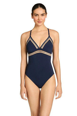 NAVY Nova Whipstitch One Piece Swimsuit
