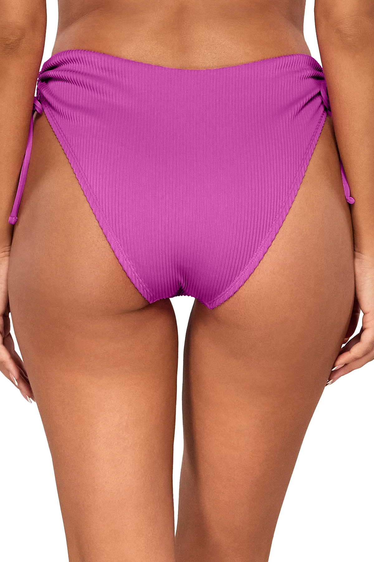 ORCHID RIO RIB Malia High Waist Bikini Bottom image number 2