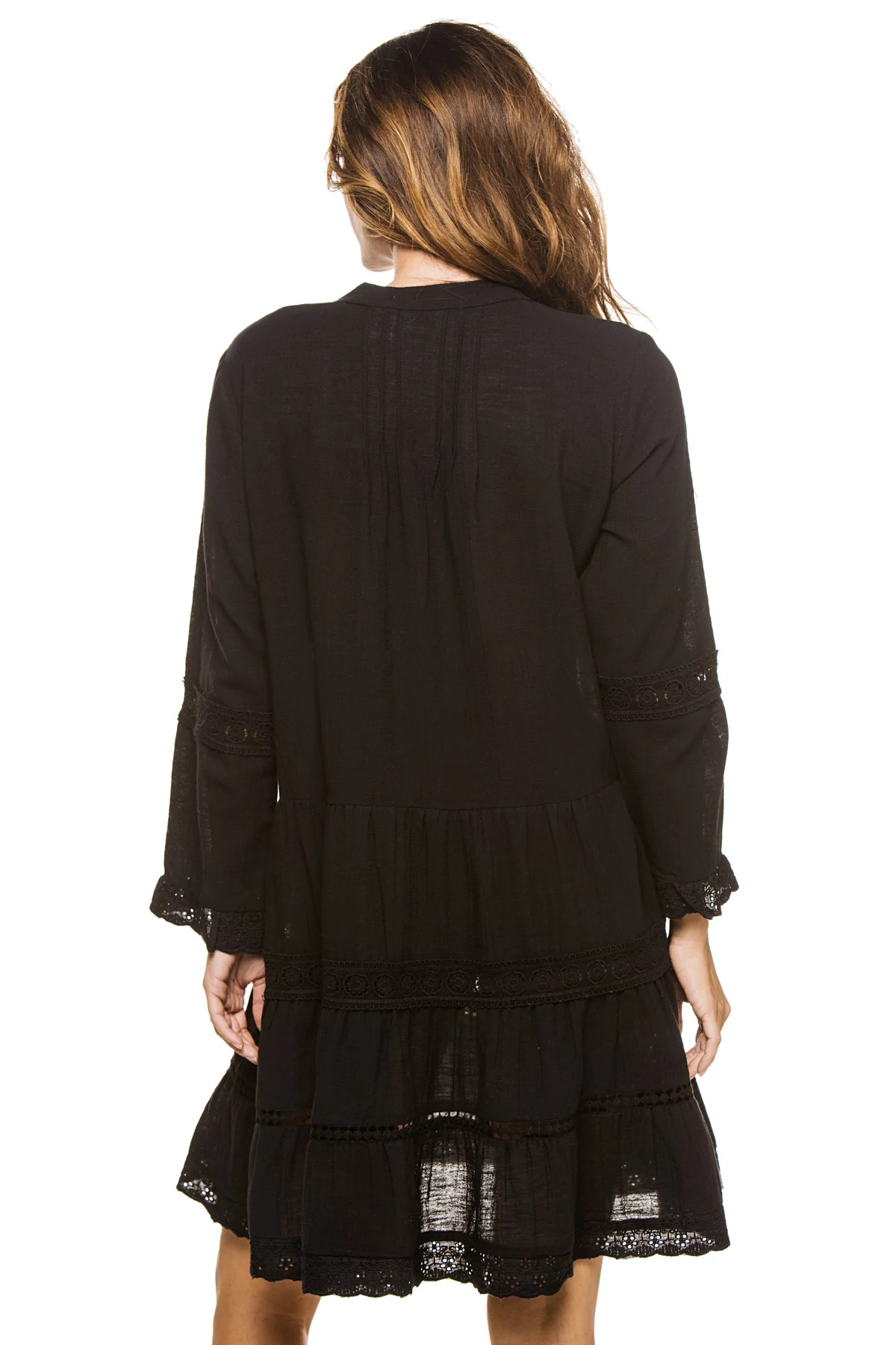 BLACK Cotton Tunic Dress image number 2
