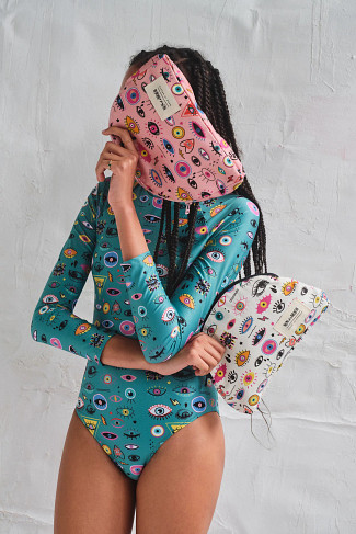 PINK Electric Eyes Small Luna Pouch