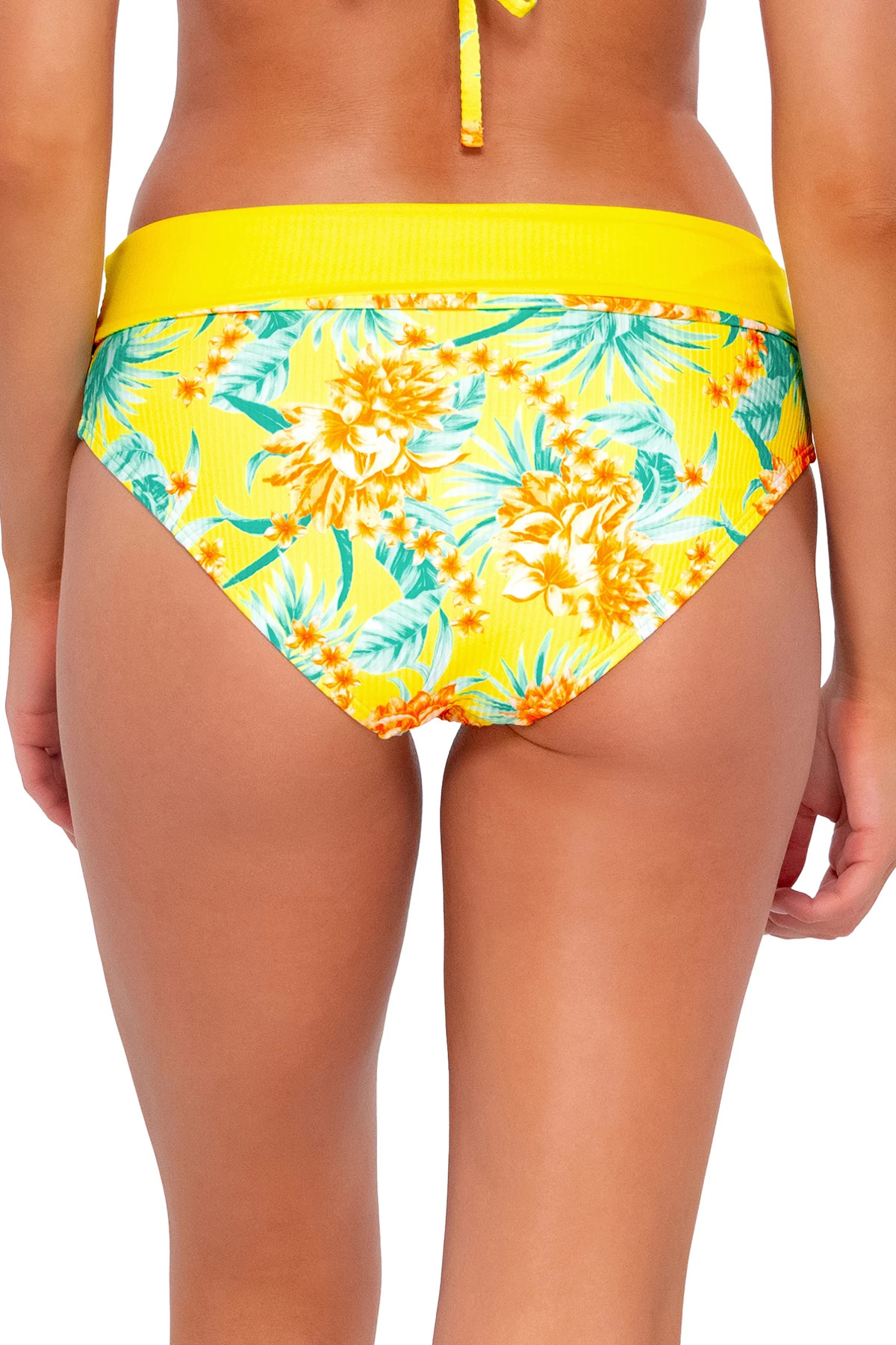 GOLDEN TROPICS SANDBAR RIB Capri High Waist Bikini Bottom image number 3