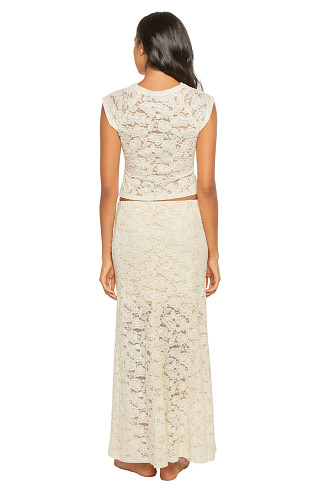 CREAM Ophelia High Neck Lace Crop Top