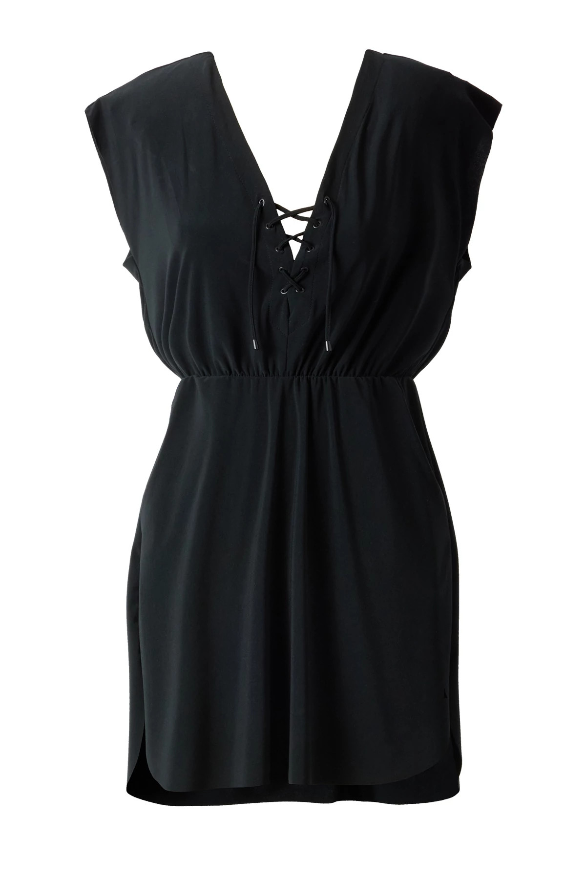 BLACK Lace Up Cover Dress image number 4