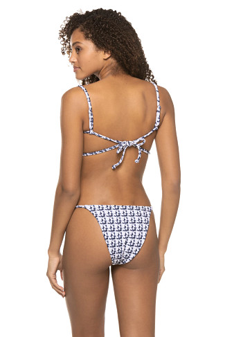 NAVY HOUNDSTOOTH Amelia Bandeau Bikini Top