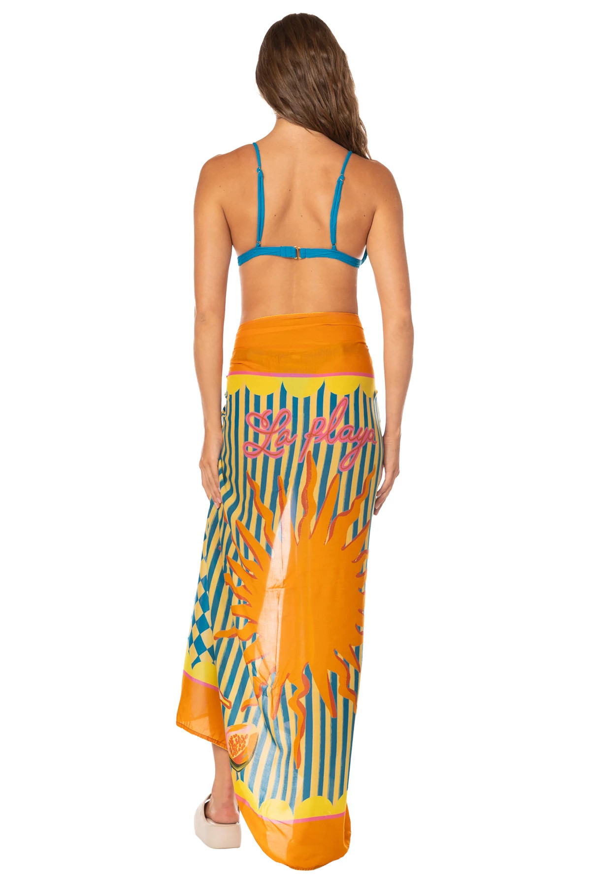 OPEN BLUE Isla Tropical Print Pareo image number 5