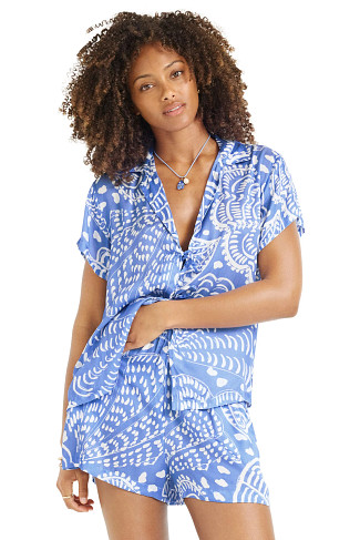 BLUE Kami Sea Fan Collared Shirt