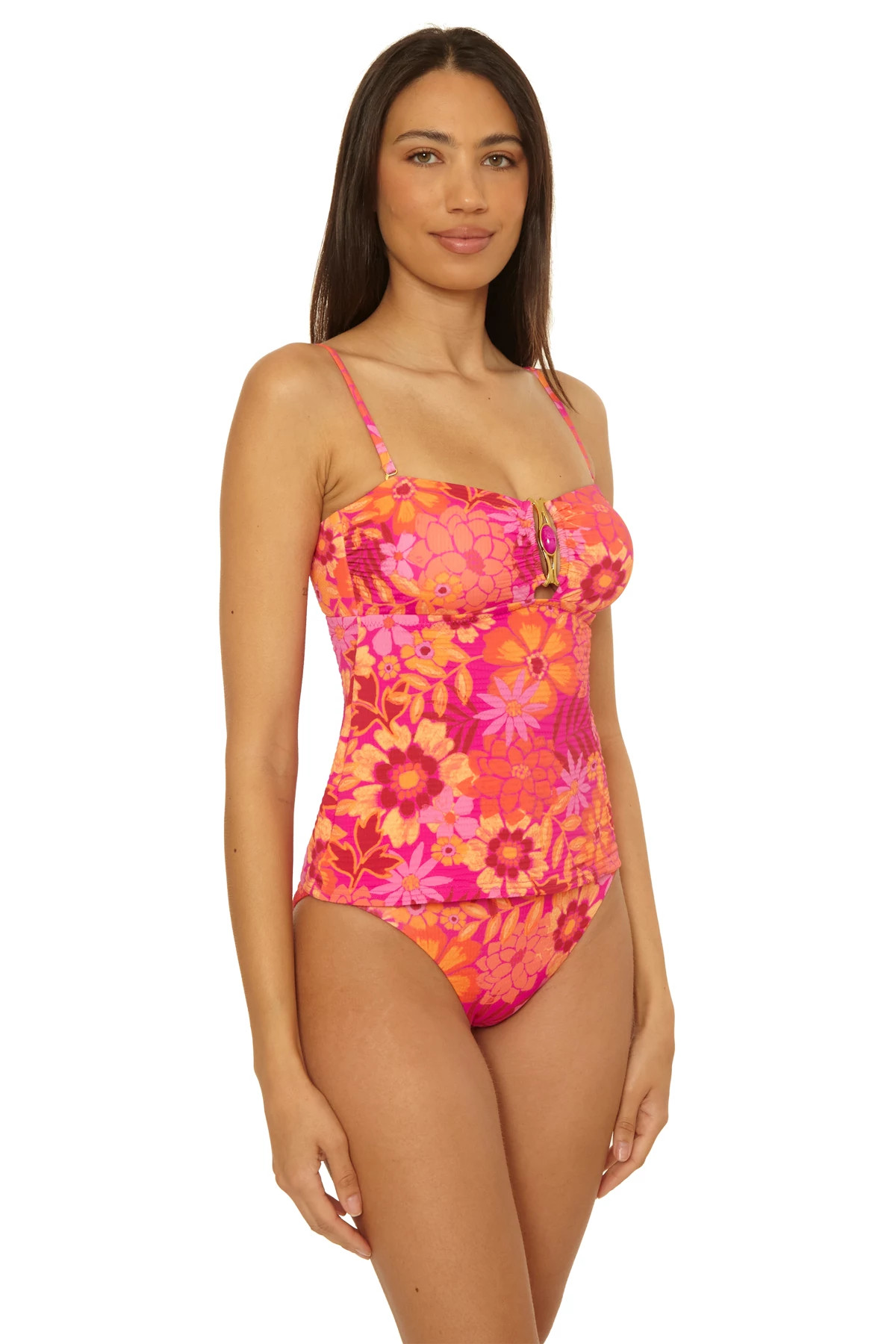 MULTI Brinley Bandeau Tankini Top image number 3