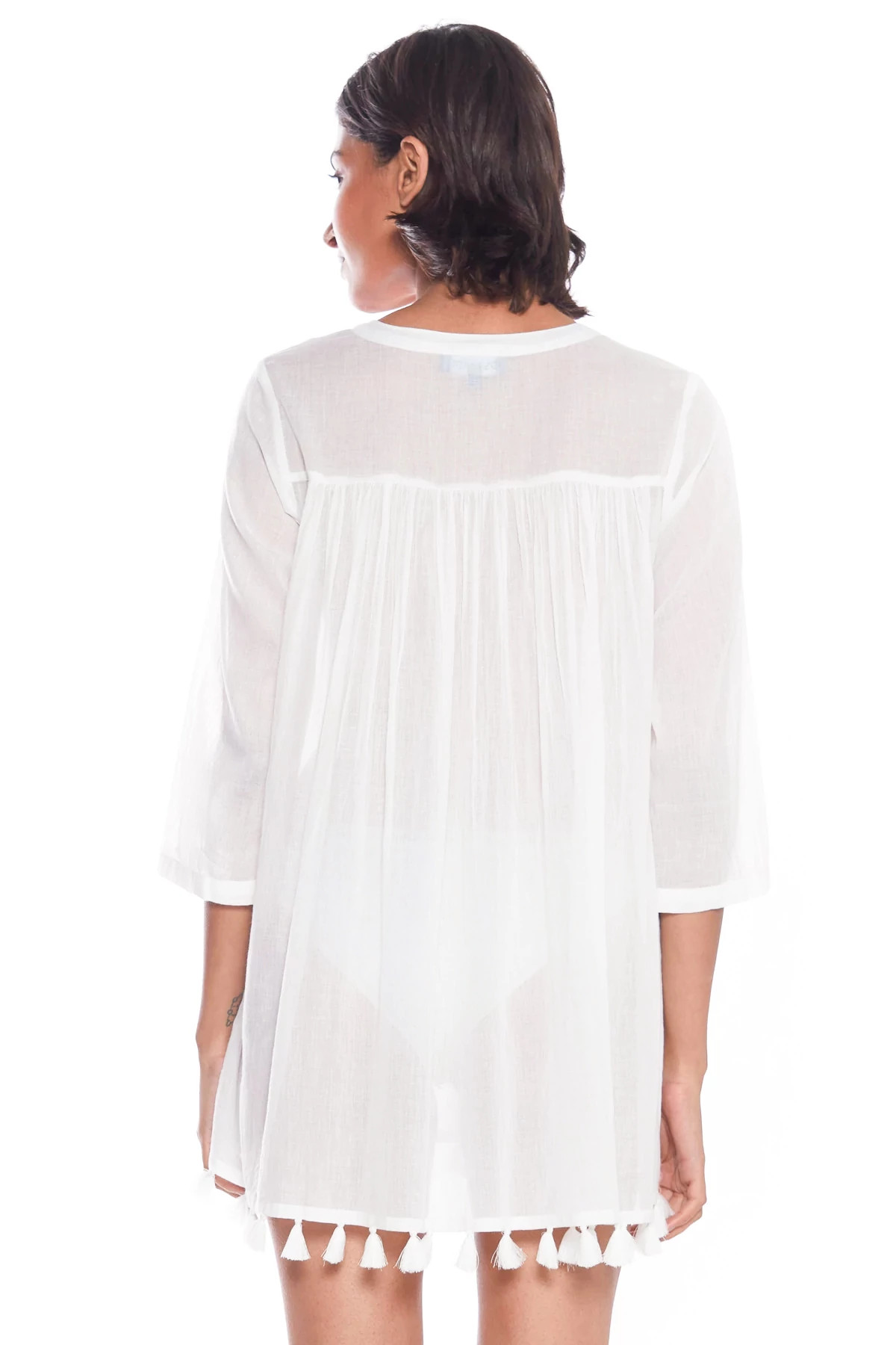 WHITE/PINK Seychelles Embroidered Tunic image number 2