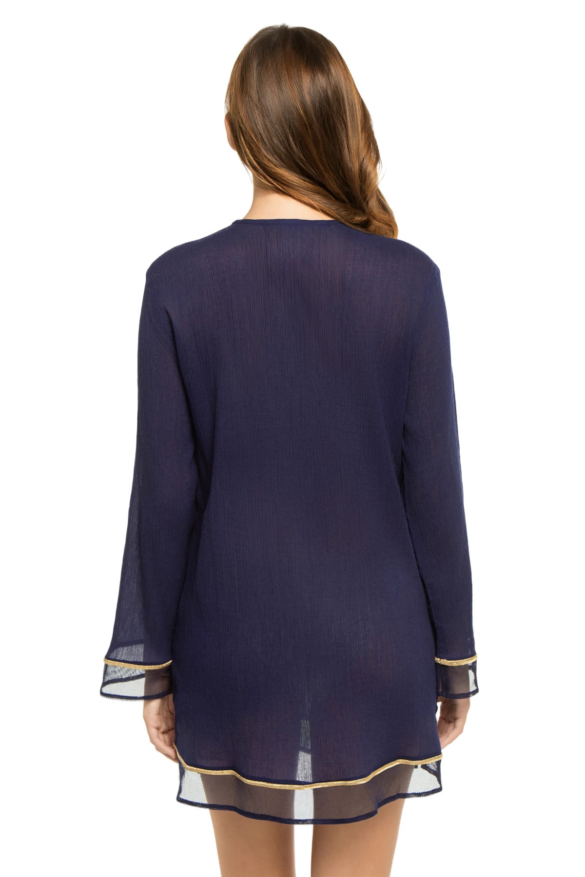 INDIGO Lace Up V-Neck Tunic image number 2