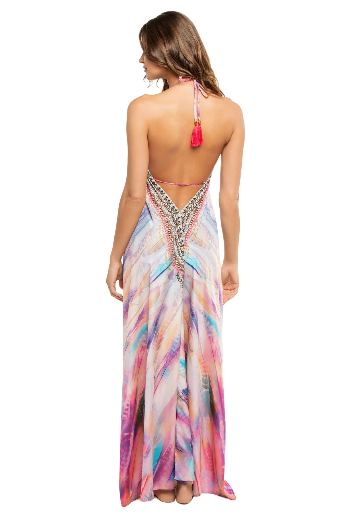 MAGIC FEATHERS Hi-Low Maxi Dress image number 2