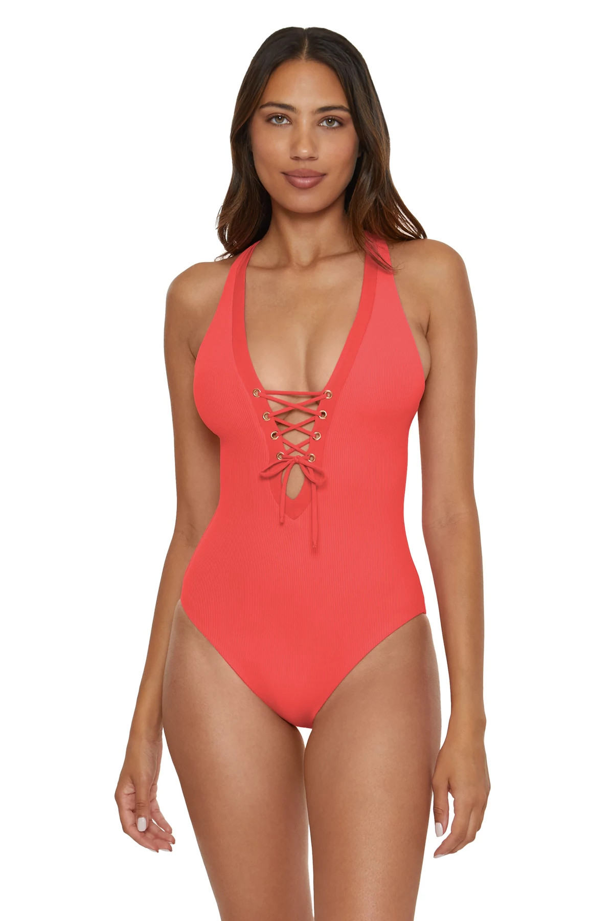 PAPRIKA Gia Plunge One Piece Swimsuit image number 1
