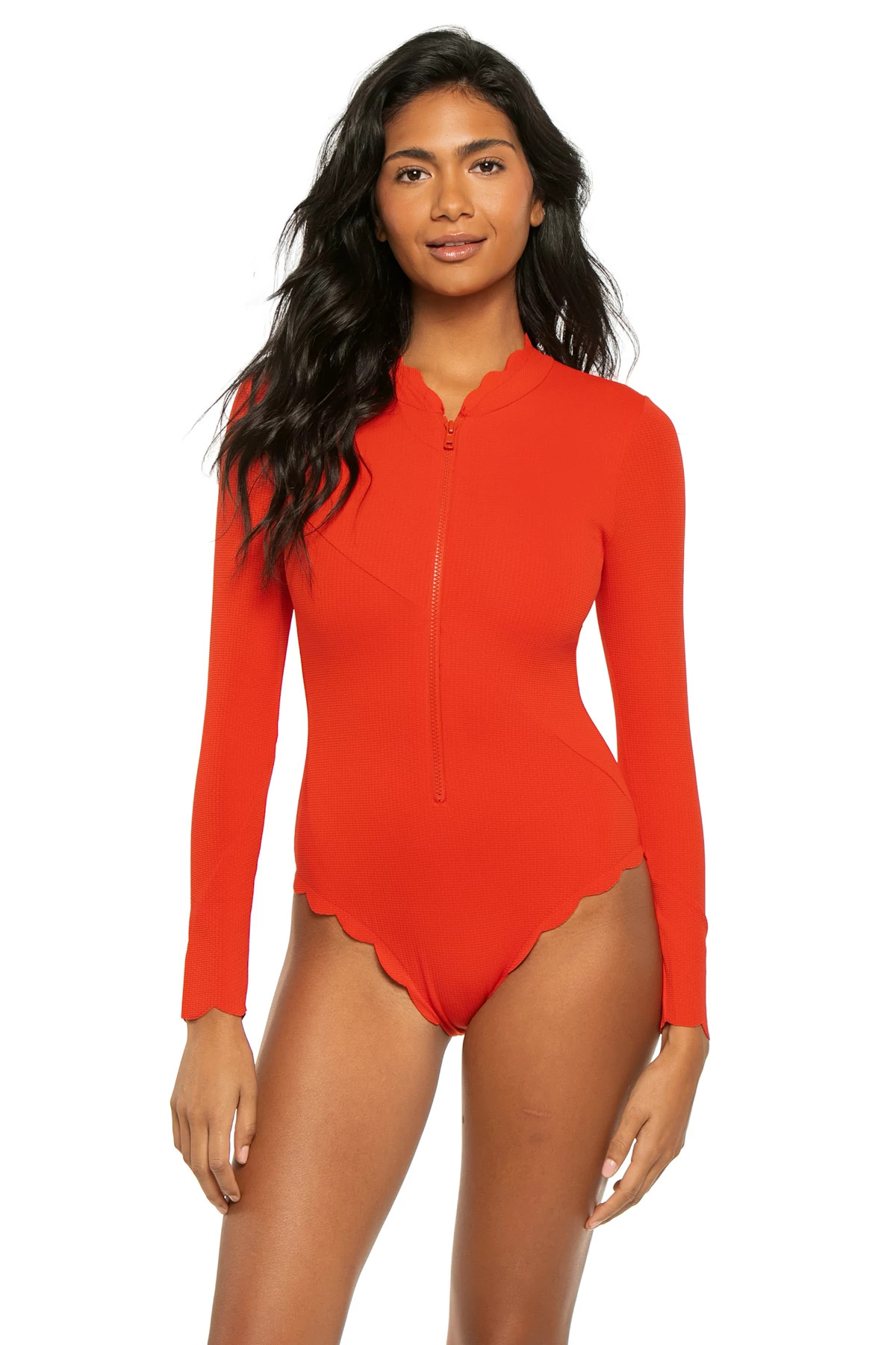 POPPY Long Sleeve Scallop One Piece image number 1